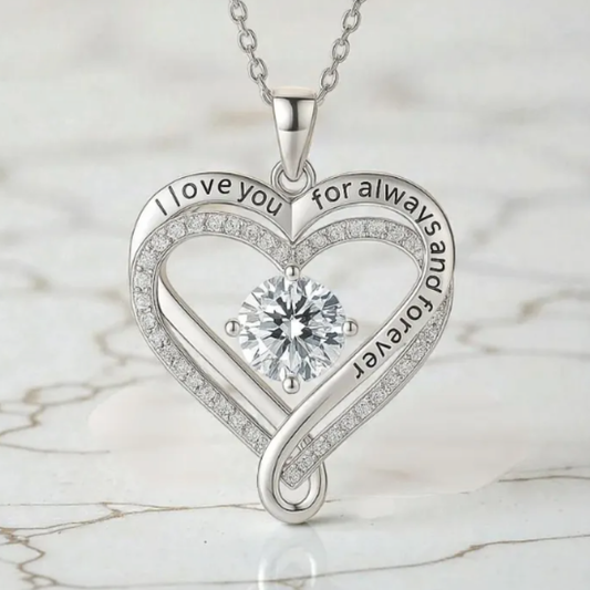I Love You For Always And Forever - Heart Necklace