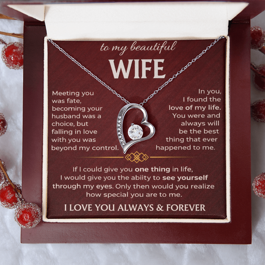 To My Beautiful Wife - Forever Love Necklace