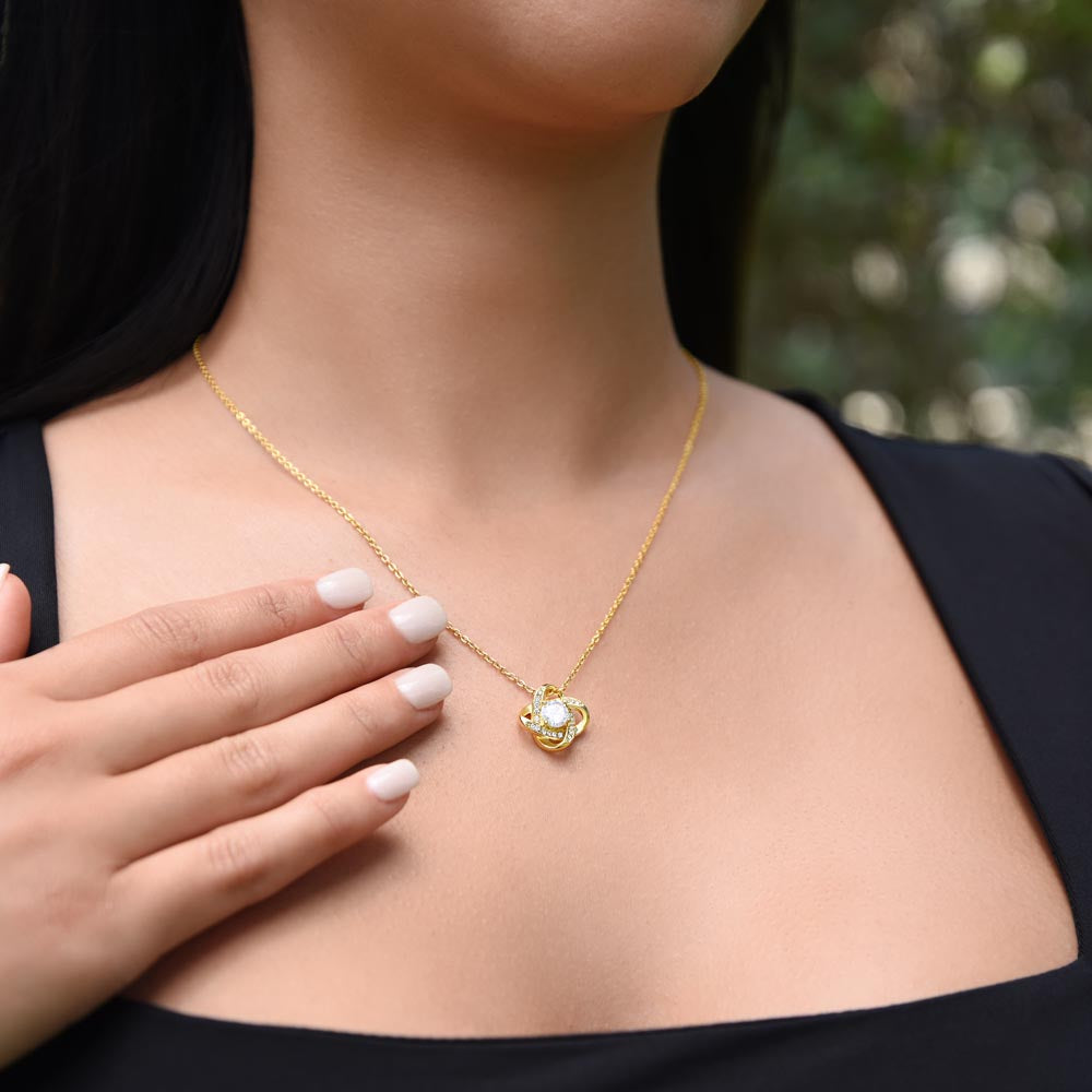 To My Beautiful Wife - You Are The Rhythm In My Heartbeat - Love Knot Necklace