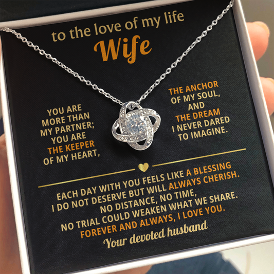 To The Love of My Life - You Are More Than My Partner - Love Knot Necklace - INCLUDES FREE SHIPPING
