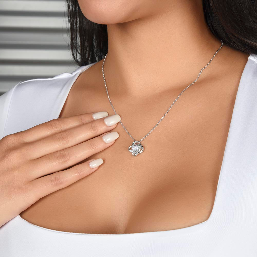 To My Beautiful Wife - Meeting You Was Fate - Love Knot Necklace - INCLUDES FREE SHIPPING