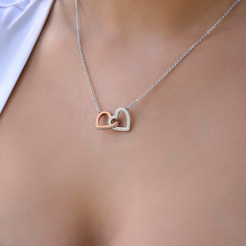 To My Lovely Daughter - Never Forget - Interlocking Hearts Necklace