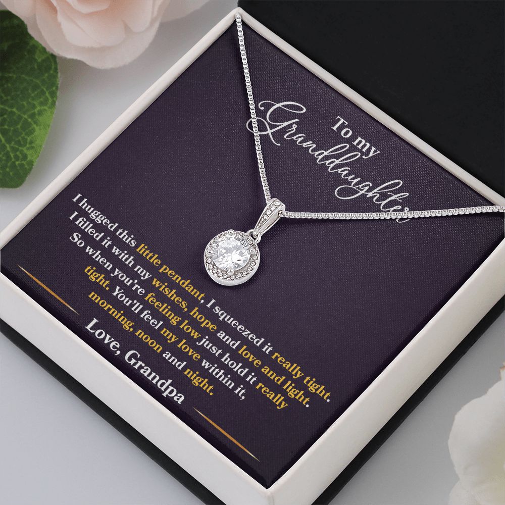 I Hugged This Little Pendant - Love Grandpa - Eternal Hope Necklace